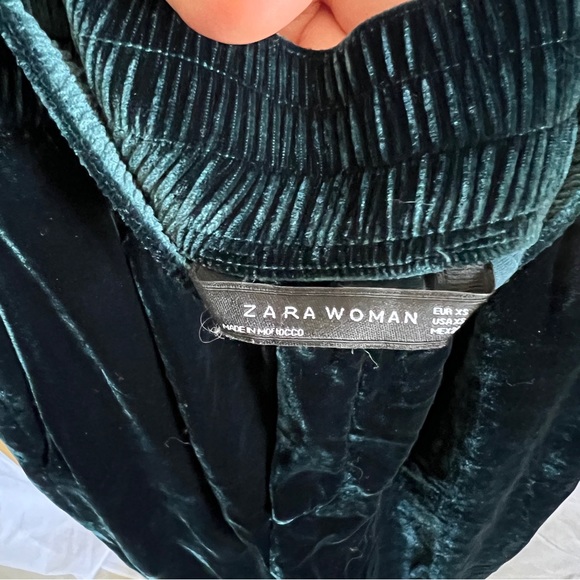 Zara Velvet Green Pant - Picture 2 of 6